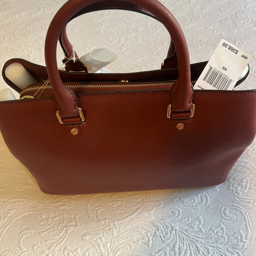 Michael Kors Savannah Large Satchel in the color Brick - Picture 4 of 4